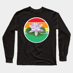 beutiful Rainbow circle with Lotus flower for Nature lovers Long Sleeve T-Shirt